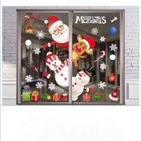 Weihnachts-Fensteraufkleber, Schneeflocken, Weihnachtsmann, Schneemann, Rentier, Weihnachtsdekoration für Schaufenster, Geschäfte, Partys, Glastüren von ENOWELIR