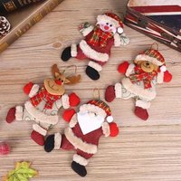 Weihnachtsdekorationen, 4 Stück, Plüsch-Weihnachtsbaum-Hängedekorationen, Weihnachtsmann, Schneemann, Elch, Bär, Ornamente für Kinderzimmer, von ENOWELIR