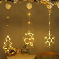 Weihnachtsfensterlichter, Weihnachtsfensterdekorationen, LED-Schneeflocken, Frohe Weihnachten-Fensterdekorationen für drinnen und draußen, 3er-Pack von ENOWELIR