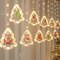 Weihnachtslichterkette, 10 Weihnachtsbaumlichter, 120 LEDs, Innendekoration, batteriebetrieben, USB-Modell, kostenlose Fernbedienung, 8 Modi, Weihnachtslichterkette, 10 Weihnachtsbaumlichter, 120 LEDs, Innendekoration, batteriebetrieben, USB-Modell, kostenlose Fernbedienung, 8 Modi, von ENOWELIR