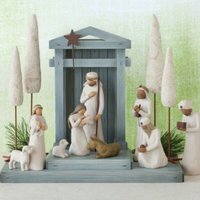 Weihnachtsszene mit Weihnachtsmann, eigenständige Krippendekoration, Weihnachtsdekoration und Kunsthandwerk aus Harz von ENOWELIR