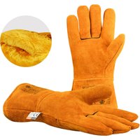 Winter-Motorradhandschuhe, dickes Rindsleder, 31 cm, Wärmedämmung, kälteleitfähiger Plüsch, langlebiger Schutz von ENOWELIR