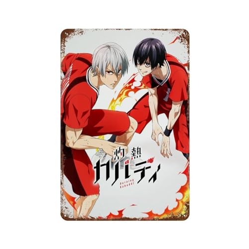 Anime Burning Kabaddi Blechschild Vintage Metall Pub Club Cafe Bar Home Wandkunst Dekoration Poster Retro von ENQIAOLIU
