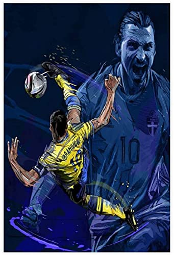 ENQIAOZHANG Foto Auf Leinwand 60x80cm Calciatore Zlatan Ibrahimovic Sport7 Poster e Wall Art Arredamento moderno della camera da letto familiare Senza Cornice von ENQIAOZHANG