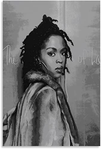 ENQIAOZHANG Leinwand Wandkunst Malerei 50x70cm Hip Hop Rapper Poster in bianco e nero Lauryn Hill Poster Decorativo Soggiorno Camera da letto Pittura Senza Cornice von ENQIAOZHANG