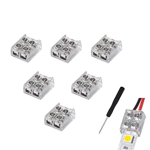 2-Pin LED Connectors Unverdrahtete Screw Down Terminal Block Solderless Extension Connection for 8mm tape to tape Single Color LED Strip Lights (2pin-8-wire) von ENQIMAOYI