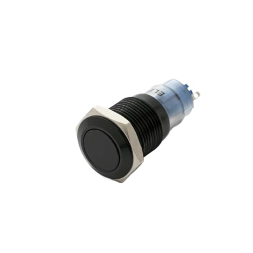 1 STÜCK 16mm Rast- oder Momentschalter schwarz(Flat head,LATCHING_1NO1NC) von ENRHQENK