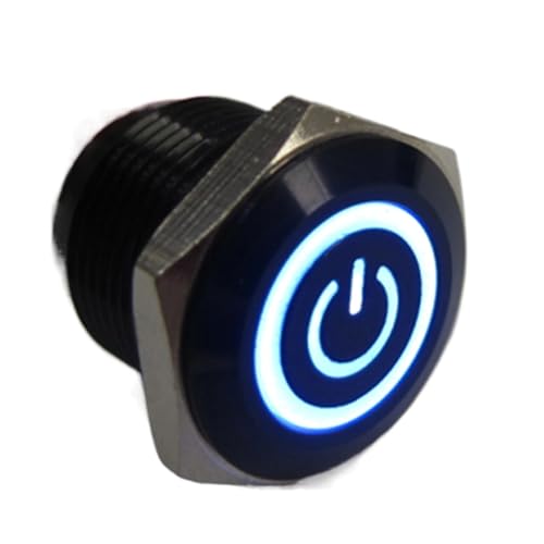 1 STÜCK 16mm schwarzer Aluminium-Flachkopf-Lichtschalter(48v) von ENRHQENK