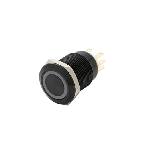 1 STÜCK 19 mm Moment- oder Rastdruckschalter(BLACK,LATCHING_220V) von ENRHQENK