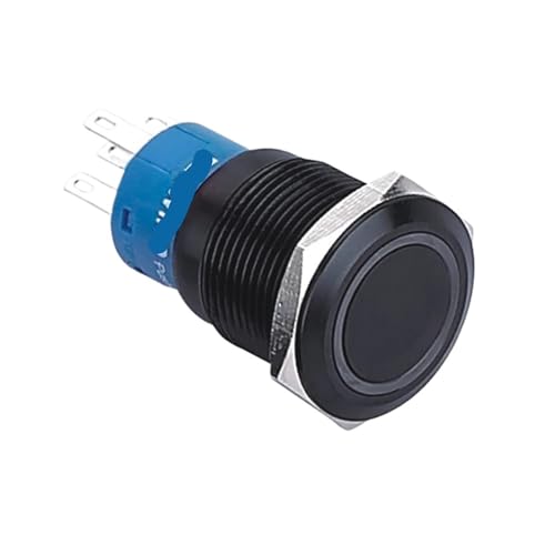 1 STÜCK 19 mm Momentary-Sperrtaste 12 V 1NO1NC oder 2NO2NC(BLACK,(2NO2NC)_12V) von ENRHQENK