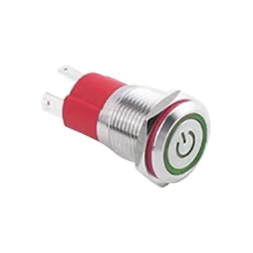 1 STÜCK 22 mm (flacher Kopf) 10 A IP67 Netzschalter 3–6 V 12–24 V(22mm(GREEN),WIRE150MM_3V-6V) von ENRHQENK