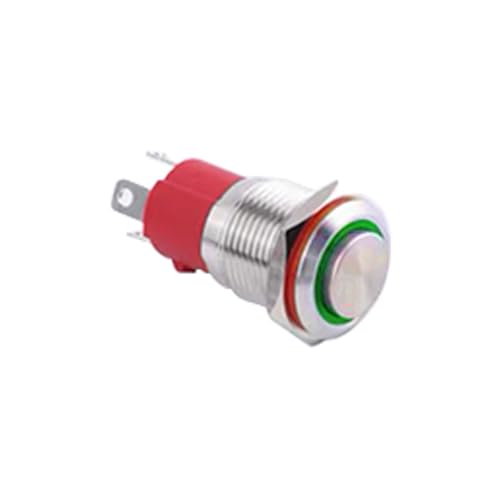 1 STÜCK 22 mm (konvex) 10 A IP67 Metall-Druckknopfschalter(22Mm(GREEN),WIRE150MM_3V-6V) von ENRHQENK