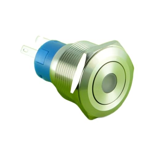 1 STÜCK 22 mm Edelstahl-Flachstiftklemme mit Rast- oder Moment-Druckknopf(MOMENTARY_1NO1NC_12V) von ENRHQENK