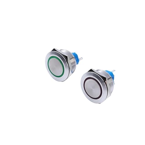 1 STÜCK 30 MM flacher Metallknopf selbstrückstellender selbstsichernder Schalter(MOMENTARY_12-24V) von ENRHQENK