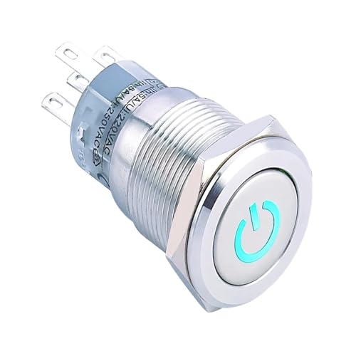 1 STÜCK Metalldruckschalter 16mm(Blue,LATCHING_2NO2NC_12V) von ENRHQENK