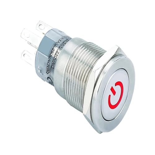 1 STÜCK Metalldruckschalter 16mm(Red,LATCHING_1NO1NC_220V) von ENRHQENK