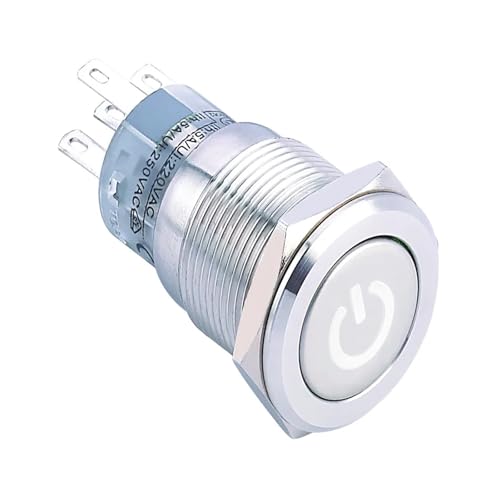 1 STÜCK Metalldruckschalter 16mm(WHITE,LATCHING_1NO1NC_24V) von ENRHQENK