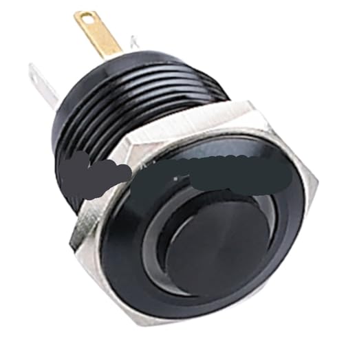 1 STÜCKE 16mm Erweiterte Pin Schwarz Aluminium Momentary Push Button Switch(36v) von ENRHQENK