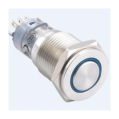 1 STÜCKE 16mm Ring Beleuchtet Momentary oder Rast Edelstahl Push Button Switch(Blue,LATCHING(1NO1NC)_6V) von ENRHQENK