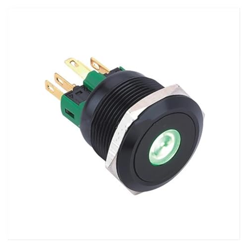 1 STÜCKE 22mm Schwarz Aluminium Momentary Lock (1NO1NC) Druckschalter(Latching,24V) von ENRHQENK