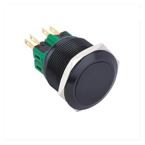 1 STÜCKE 25mm Schwarz Aluminium Pin Terminal Push Button Switch(1NO1NC,Latching) von ENRHQENK