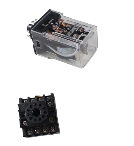 JTX-3C 2C kleines elektromagnetisches Relais rund 8 11-poliges Zwischenrelais 10a 24V 220V(JTX-3C with base,DC24V) von ENRHQENK