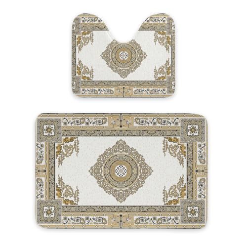 ENSFTF Bathroom Rugs Classic Bohemian Style Toilet Rugs U Shaped Set 2 Piece Extra Soft Flannel Contour Toilet Mats Absorbent Washable Mats 16"x20" and 24"*36" ENSFTF Bathroom Rugs Classic Bohemian Style Toilet Rugs U Shaped Set 2 Piece Extra Soft Flannel Contour Toilet Mats Absorbent Washable Mats 16"x20" and 24"*36" von ENSFTF