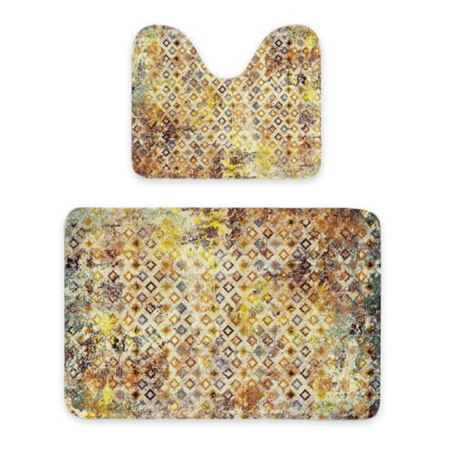 ENSFTF Bathroom Rugs Classic Bohemian Style Toilet Rugs U Shaped Set 2 Piece Extra Soft Flannel Contour Toilet Mats Absorbent Washable Mats 16"x20" and 24"*36" ENSFTF Bathroom Rugs Classic Bohemian Style Toilet Rugs U Shaped Set 2 Piece Extra Soft Flannel Contour Toilet Mats Absorbent Washable Mats 16"x20" and 24"*36" von ENSFTF