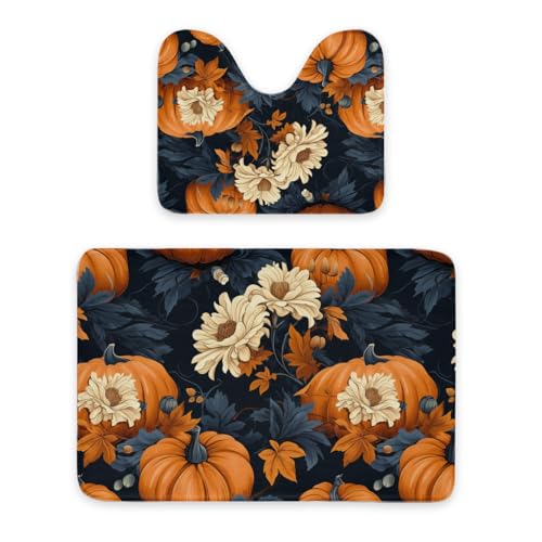 ENSFTF Bathroom Rugs Classic Pumpkin Pattern Toilet Rugs U Shaped Set 2 Piece Extra Soft Flannel Contour Toilet Mats Absorbent Washable Mats 16"x20" and 24"*36" ENSFTF Bathroom Rugs Classic Pumpkin Pattern Toilet Rugs U Shaped Set 2 Piece Extra Soft Flannel Contour Toilet Mats Absorbent Washable Mats 16"x20" and 24"*36" von ENSFTF