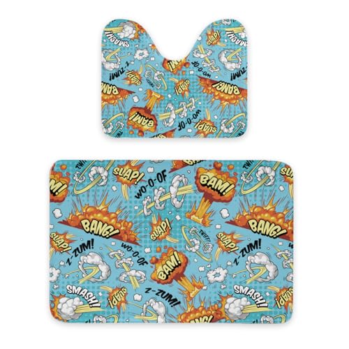 ENSFTF Bathroom Rugs Graffiti Pattern Toilet Rugs U Shaped Set 2 Piece Extra Soft Flannel Contour Toilet Mats Absorbent Washable Mats 16"x20" and 24"*36" ENSFTF Bathroom Rugs Graffiti Pattern Toilet Rugs U Shaped Set 2 Piece Extra Soft Flannel Contour Toilet Mats Absorbent Washable Mats 16"x20" and 24"*36" von ENSFTF