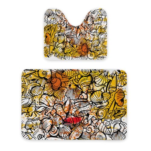 ENSFTF Bathroom Rugs Graffiti Pattern Toilet Rugs U Shaped Set 2 Piece Extra Soft Flannel Contour Toilet Mats Absorbent Washable Mats 16"x20" and 24"*36" ENSFTF Bathroom Rugs Graffiti Pattern Toilet Rugs U Shaped Set 2 Piece Extra Soft Flannel Contour Toilet Mats Absorbent Washable Mats 16"x20" and 24"*36" von ENSFTF