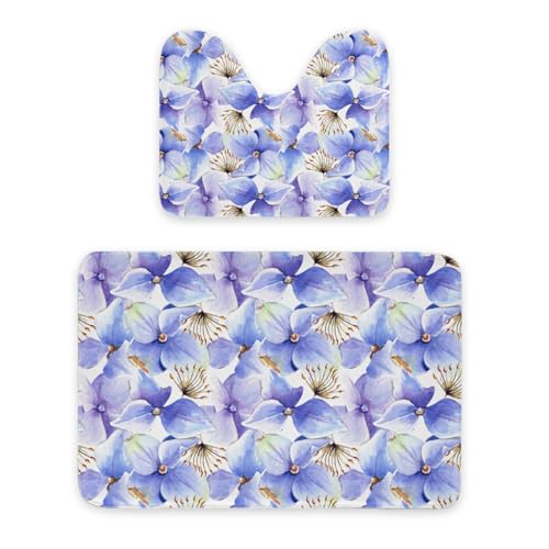 ENSFTF Bathroom Rugs Hydrangea Pattern Toilet Rugs U Shaped Set 2 Piece Extra Soft Flannel Contour Toilet Mats Absorbent Washable Mats 16"x20" and 24"*36" ENSFTF Bathroom Rugs Hydrangea Pattern Toilet Rugs U Shaped Set 2 Piece Extra Soft Flannel Contour Toilet Mats Absorbent Washable Mats 16"x20" and 24"*36" von ENSFTF
