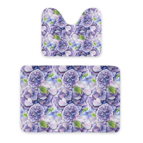 ENSFTF Bathroom Rugs Hydrangea Pattern Toilet Rugs U Shaped Set 2 Piece Extra Soft Flannel Contour Toilet Mats Absorbent Washable Mats 16"x20" and 24"*36" ENSFTF Bathroom Rugs Hydrangea Pattern Toilet Rugs U Shaped Set 2 Piece Extra Soft Flannel Contour Toilet Mats Absorbent Washable Mats 16"x20" and 24"*36" von ENSFTF