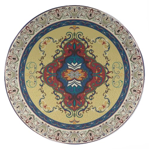 ENSFTF Living Room Rug Classic Mandala Pattern Round Modern Short Pile Extra Soft Easy Care Rug for Bedroom, Kitchen and Dining Room Size: 150 cm von ENSFTF