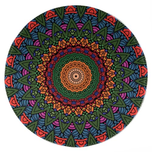 ENSFTF Living Room Rug Classic Mandala Pattern Round Modern Short Pile Extra Soft Easy Care Rug for Bedroom, Kitchen and Dining Room Size: 150 cm von ENSFTF