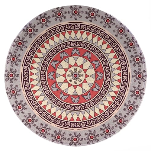 ENSFTF Living Room Rug Classic Mandala Pattern Round Modern Short Pile Extra Soft Easy Care Rug for Bedroom, Kitchen and Dining Room Size: 150 cm von ENSFTF