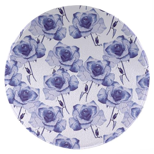 ENSFTF Living Room Rug Rose Pattern Round Modern Short Pile Extra Soft Easy Care Rug for Bedroom, Kitchen and Dining Room Size: 150 cm von ENSFTF