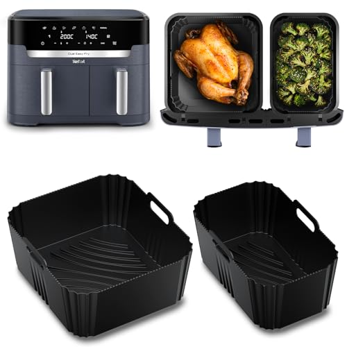 ENSINE Silikonform Heißluftfritteuse – Perfektes Airfryer Zubehör für Tefal Dual Easy Fry XXL EY942B, Antihaft Silikonform für Heißluftfritteuse, Backform für Airfryer, einfach zu reinigen von ENSINE
