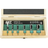 Ent 6-tlg. hw Nutfräser Set mit HW-Grundschneide - ø 6 - 8 - 10 - 12 - 16 und 20 mm- Schaft ø 8 mm von ENT EUROPEAN NORM TOOLS