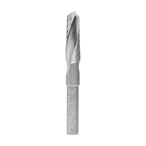 ENT 10032 Spiralnutfräser Premium VHW, Schaft (S) 8 mm, Durchmesser (D) 10 mm, NL 35 mm, GL 80 mm von ENT European Norm Tools