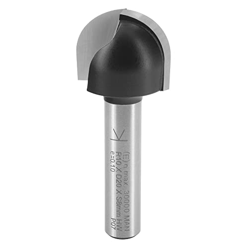 ENT 12296 Hohlkehlfräser HW, Schaft (S) 8 mm, Radius (R) 10 mm, Durchmesser (D) 20 mm, NL 16 mm, SL 32 mm, Holzbearbeitung, Oberfräse von ENT European Norm Tools