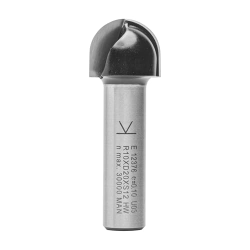 ENT 12376 Hohlkehlfräser HW, Schaft (S) 12 mm, Radius (R) 10 mm, D 20 mm, NL 16 mm, SL 40 mm von ENT European Norm Tools