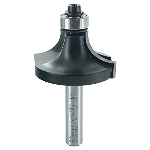 ENT 14300 Abrundfräser HW, Schaft (S) 8 mm, Durchmesser (D) 38,1 mm, NL 19 mm, R 12,7 mm, SL 32 mm, mit Kugellager von ENT