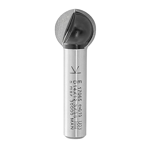 ENT 17065 Kugelfräser HW, Schaft (S) 8 mm, Durchmesser (D) 14 mm, NL 12,36 mm, R 7 mm, T 3 mm, SL 32 mm, für runde Nuten von ENT European Norm Tools