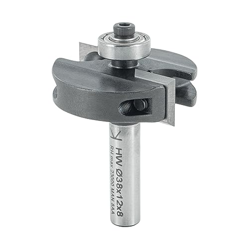 ENT 20311 Wendeplatten Falzfräser HW, Schaft (S) 8 mm, Durchmesser (D) 38 mm, NL 12 mm, T 10 mm, GL 54 mm, mit Kugellager von ENT