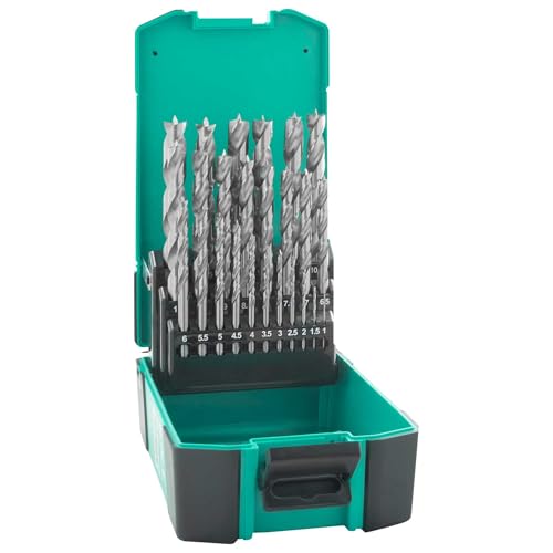 ENT 09225 25-tlg. HSS-G Holzbohrer-Set - 1-13 mm in 0,5mm Schritten - jetzt in verbesserter Kunststoffbox von ENT European Norm Tools