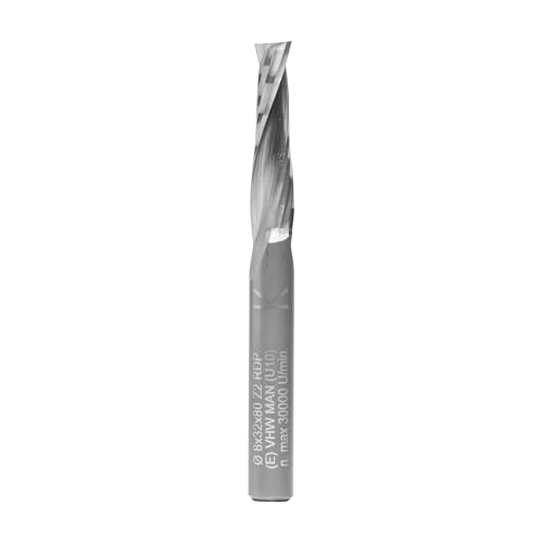 ENT 10030 Spiralnutfräser Premium VHW, Schaft (S) 8 mm, Durchmesser (D) 8 mm, NL 32 mm, GL 80 mm von ENT European Norm Tools