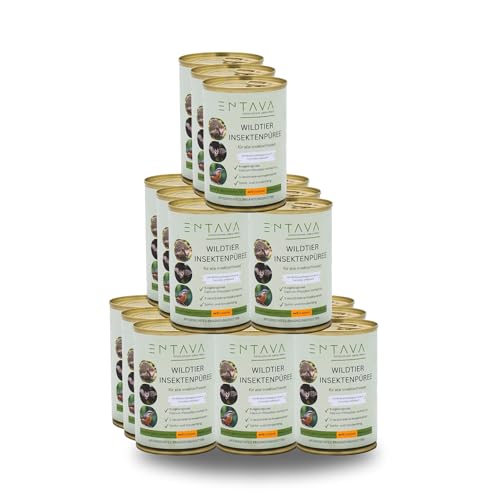 ENTAVA Frisches Insektenpüree - 100% Insekten, Igelfutter, Vogelfutter, Reptilienfutter, (Wild-) vogelfutter, Kleinnagerfutter, Frettchenfutter, Fischfutter (400g (18er Pack)) von ENTAVA