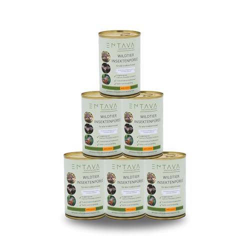 ENTAVA Frisches Insektenpüree - 100% Insekten, Igelfutter, Vogelfutter, Reptilienfutter, (Wild-) vogelfutter, Kleinnagerfutter, Frettchenfutter, Fischfutter (400g (6er Pack)) von ENTAVA