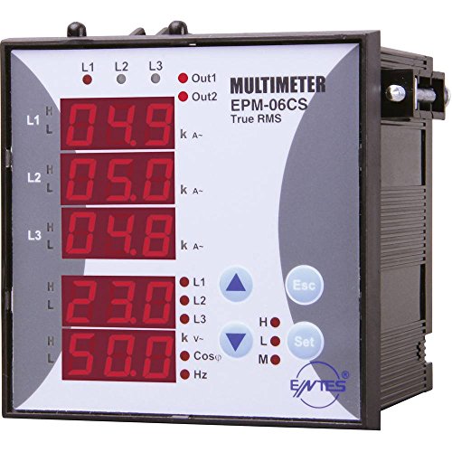 ENTES® EPM-06CS-96 Messgerät für Schalttafel, Wechselstrom, Frequenz, Betriebsstunden, Gesamtstunden von ENTES